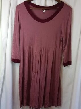 PinkBlush Large Mauve Pink Scoop Neck Casual Dress Flowy Fairy Boho Soft 3/4
